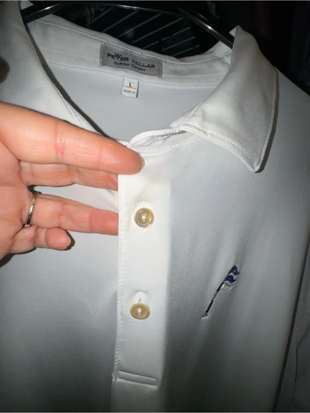 Peter Millar Men's Polo Bundle - White and Light Blue Striped - Picture 5 of 15